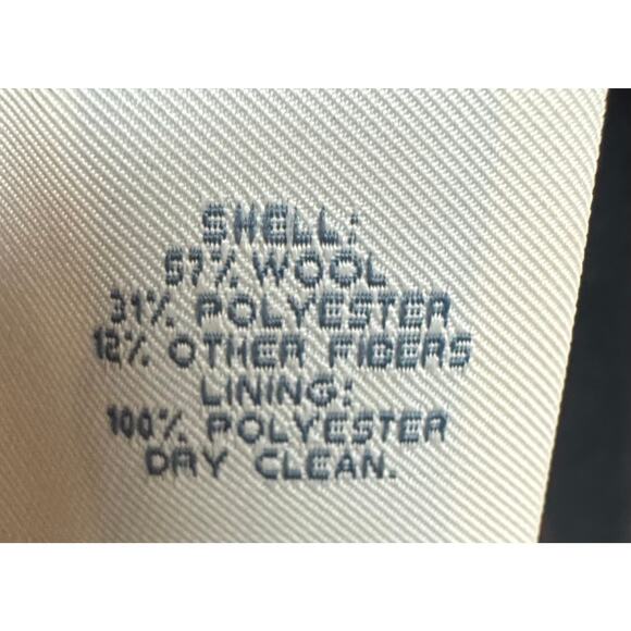 St John’s Bay Women’s Black Wool Blend Long Coat Button Front Size Large - Picture 7 of 7